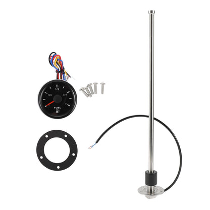 Fuel Sending Unit and Gauge Kit 0-190 Ohm for Boat Car Vehicle (0-190)