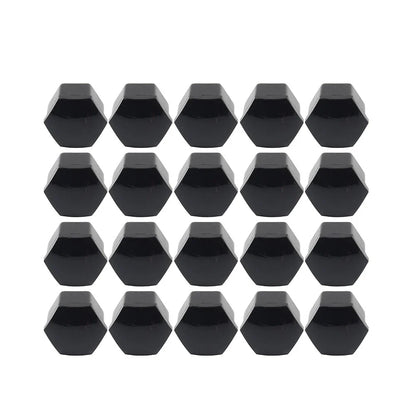 17mm Black Wheel Lug Nut Bolt Cover Caps 20Pcs for Audi