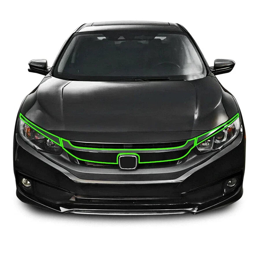 8 Pcs Front Hood Grille Bumper Trim Stickers for Honda Civic (2016-2020)