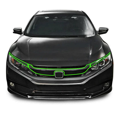 8 Pcs Front Hood Grille Bumper Trim Stickers for Honda Civic (2016-2020)