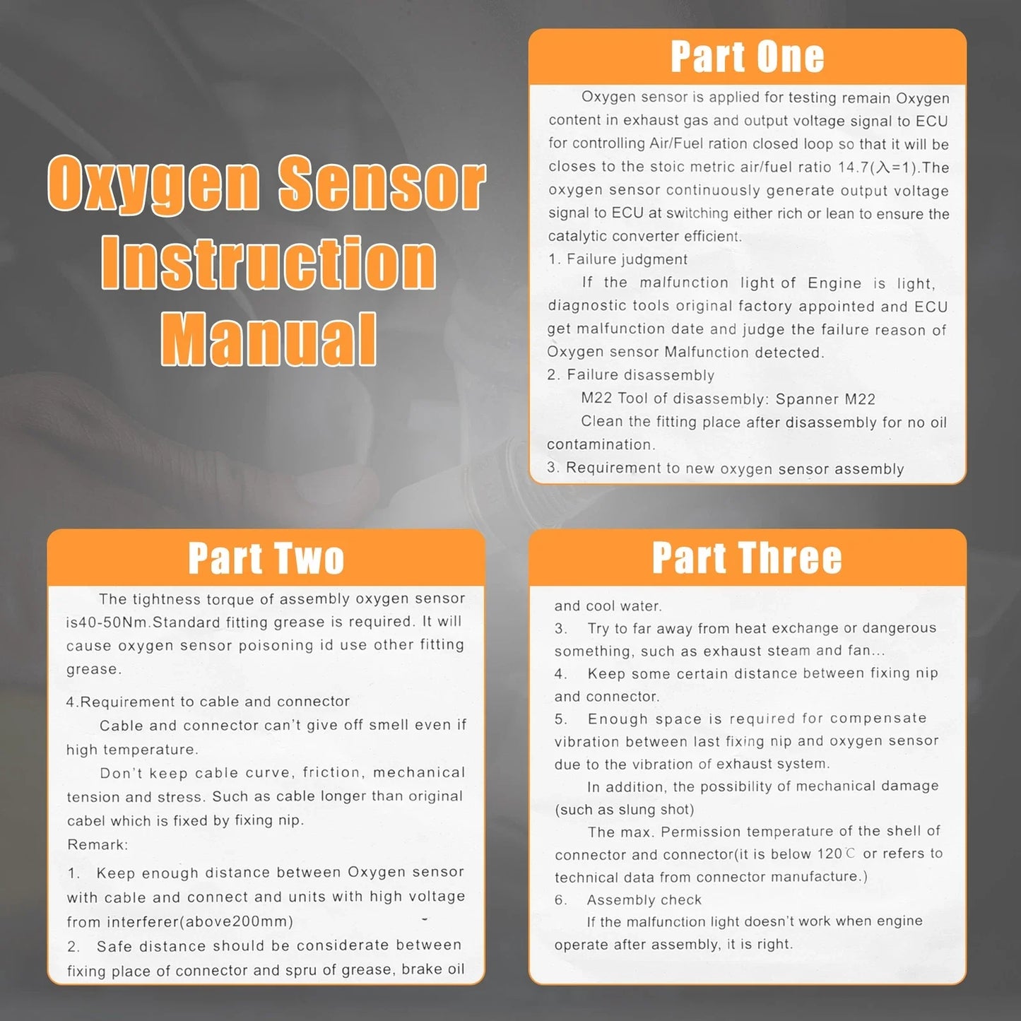 1x Oxygen Sensor Replacement for BMW X3 (2004-2006)