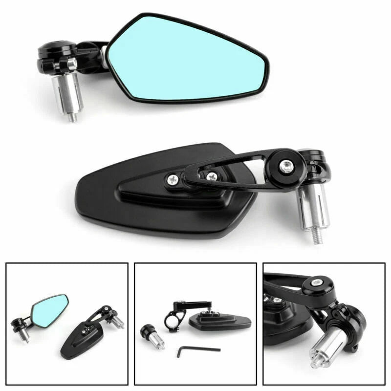 1 Pair Black Handlebar End Mirrors for Universal Motorcycle