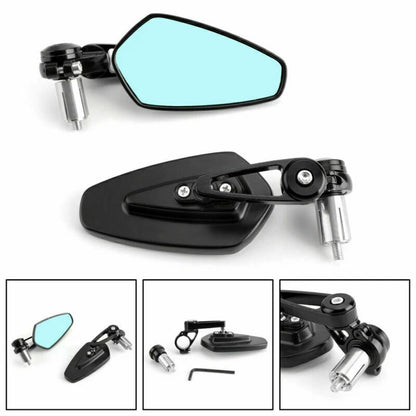1 Pair Black Handlebar End Mirrors for Universal Motorcycle