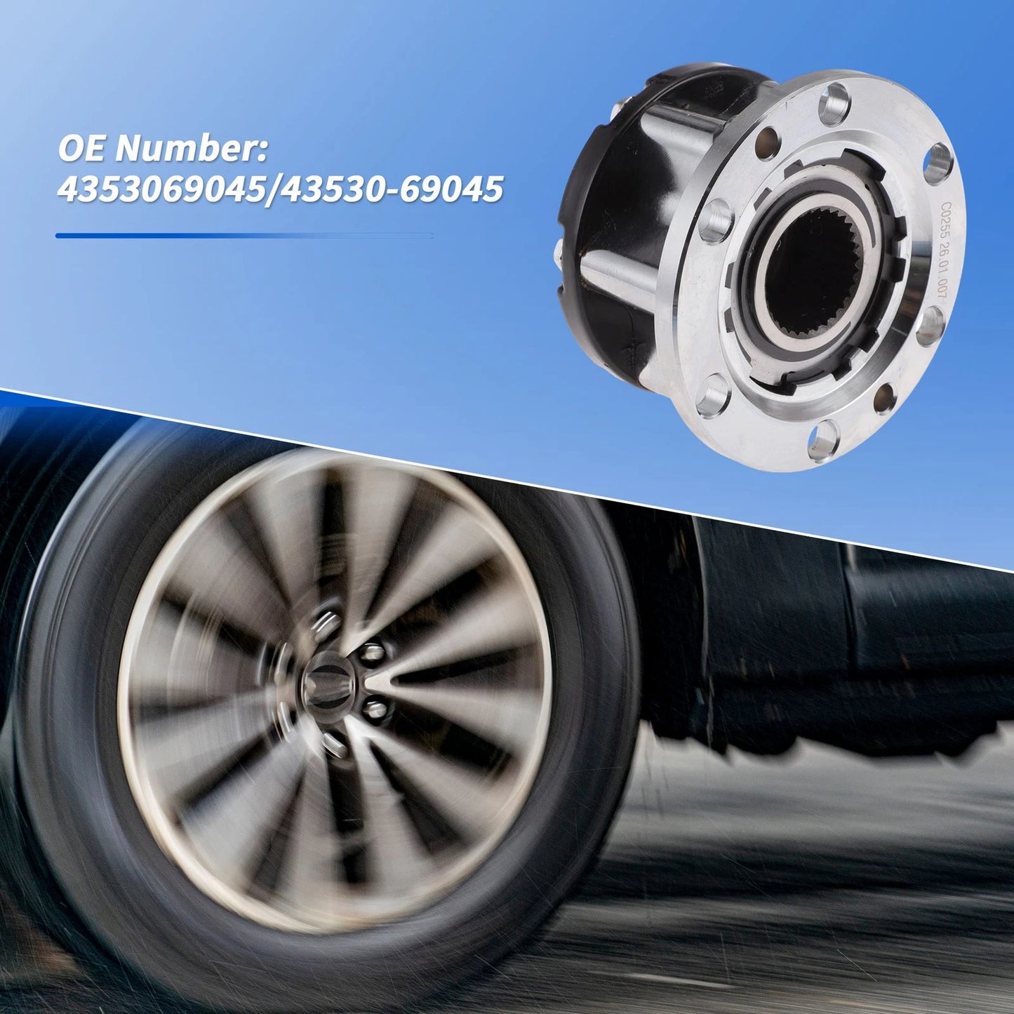 Set of 2 Front Wheel Locking Hubs No. 4353069045 for Toyota Land Cruiser