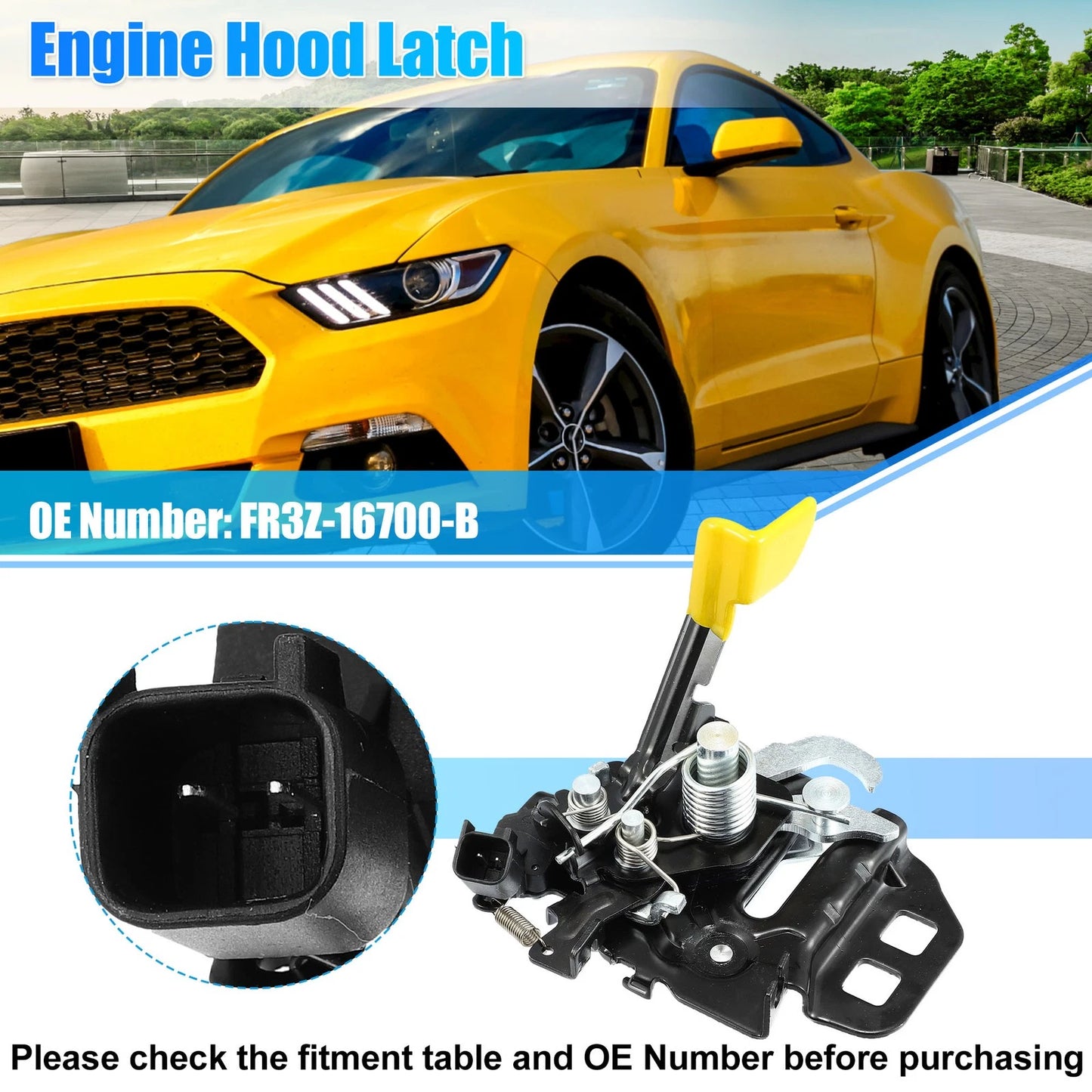 Hood Latch Lock for Ford Mustang (2015–2019) FR3Z-16700-A FR3Z-16700-B