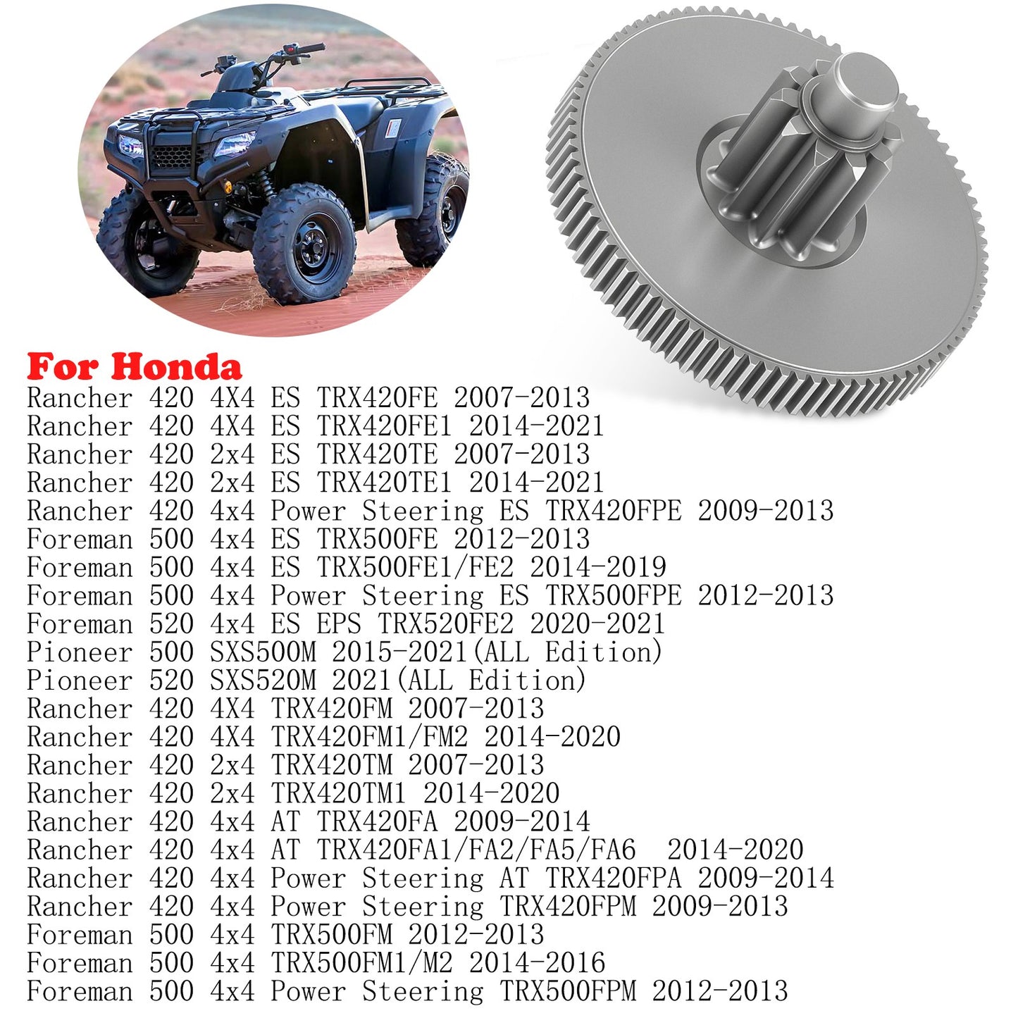 Starter Reduction Gear Shaft for Honda Rancher 420, Foreman, Pioneer 500 (2007–2023)
