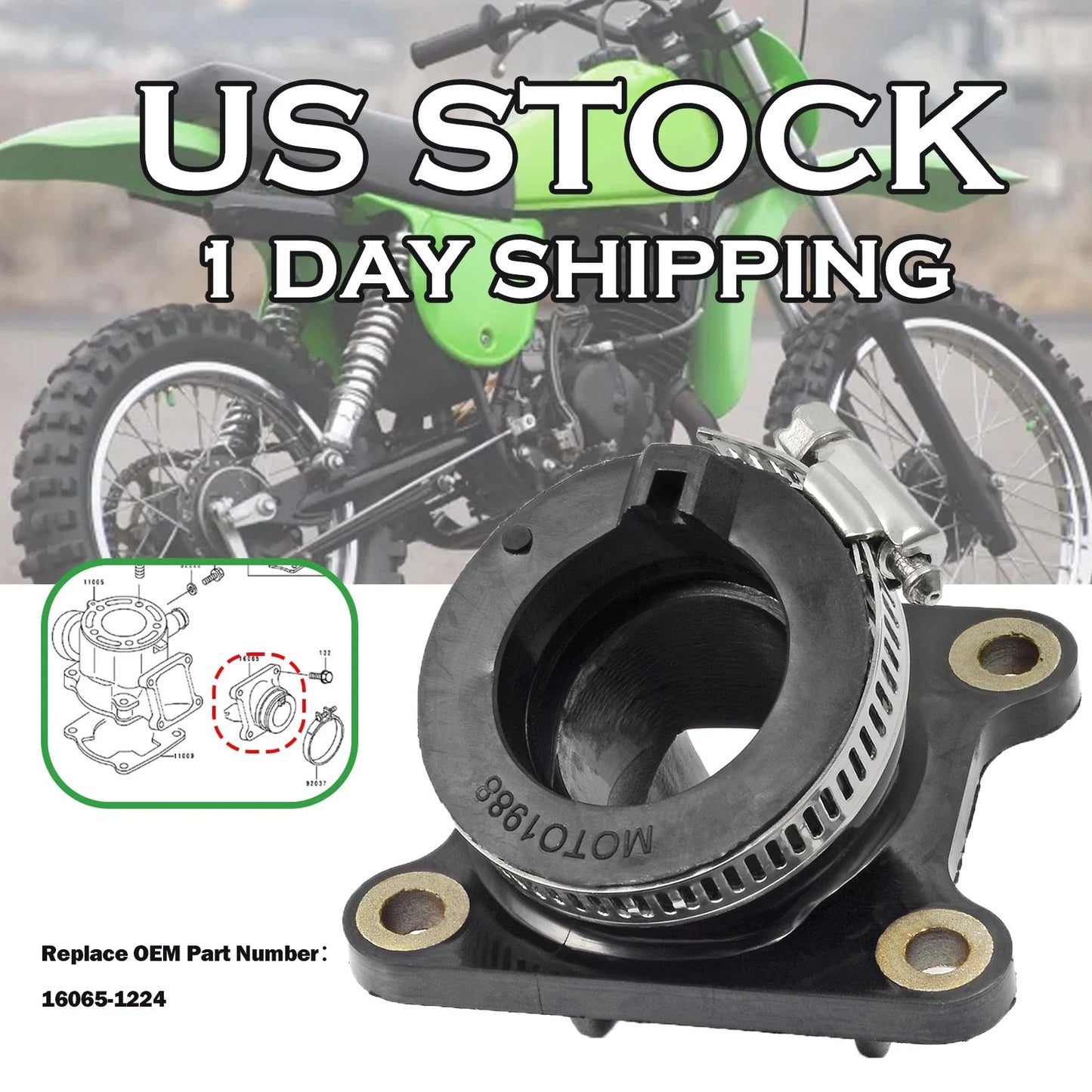 Carb Joint Intake Manifold Boot for KAWASAKI KX80 KX100 (1991–2000)