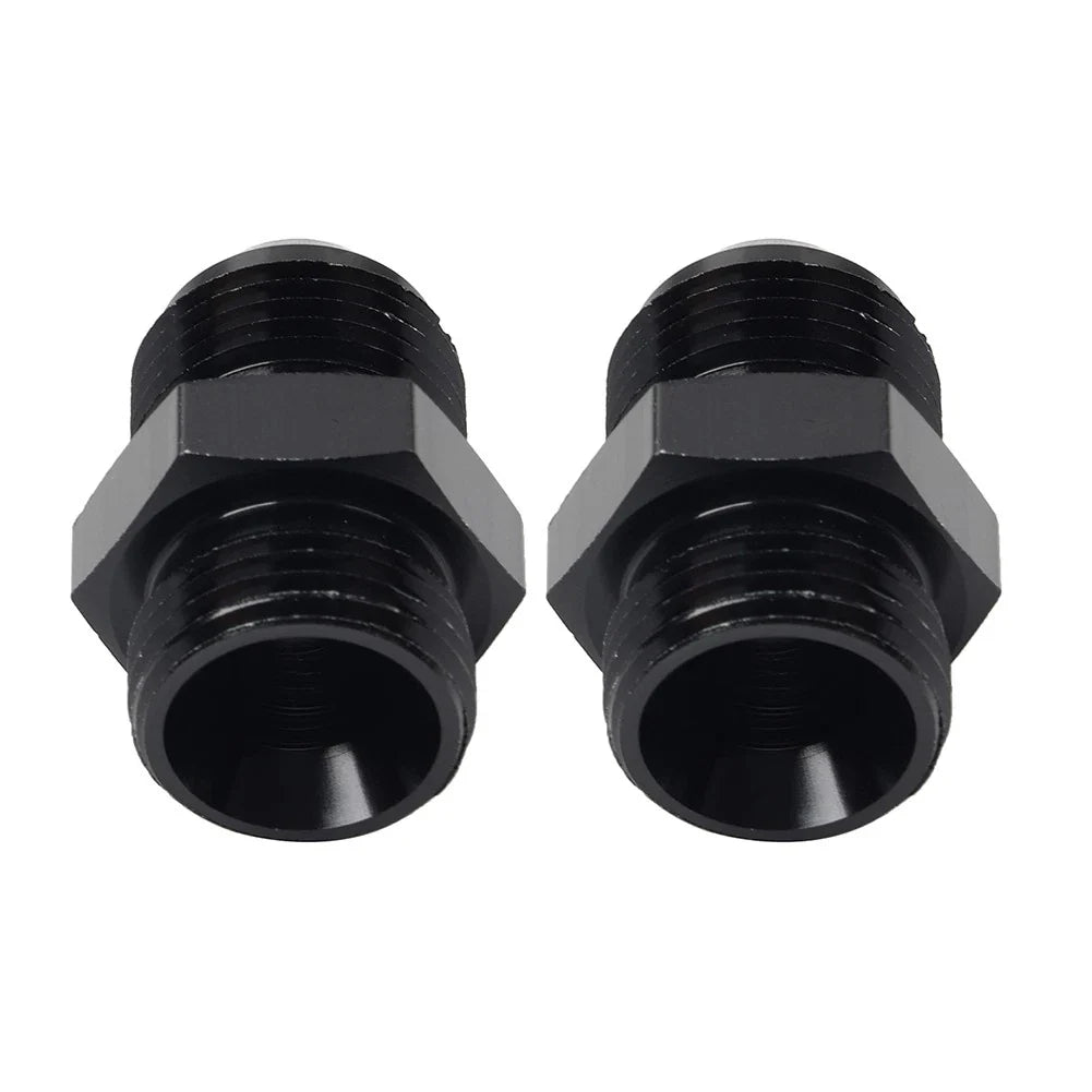 Black Aluminum AN12 Flare to 12AN ORB Male Fitting Adapter w/ O-Rings