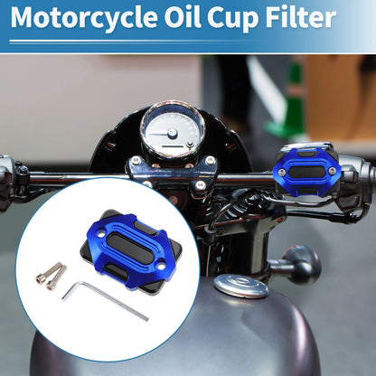Set of 1 Motorcycle Oil Cup Filter Aluminum Alloy Blue