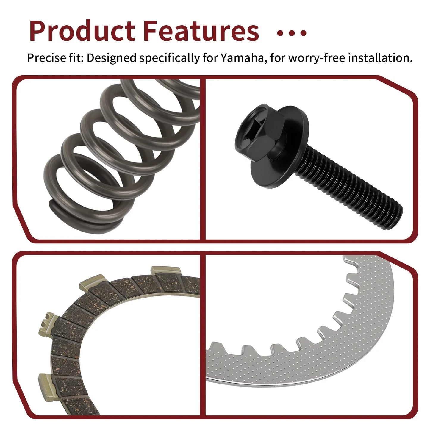Clutch Friction Steel Plates & Springs Bolts for Yamaha YZ250 (2002–2024)
