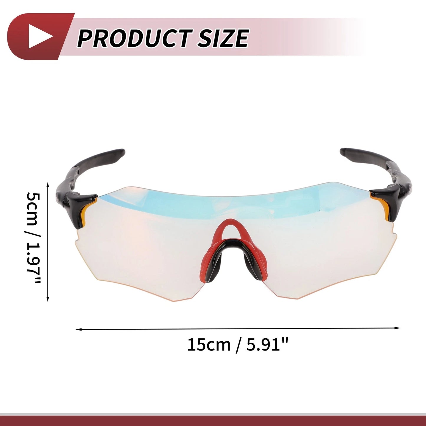 Motorcycle Riding Goggles for Various Models (Light Red Lens, Black Frame)
