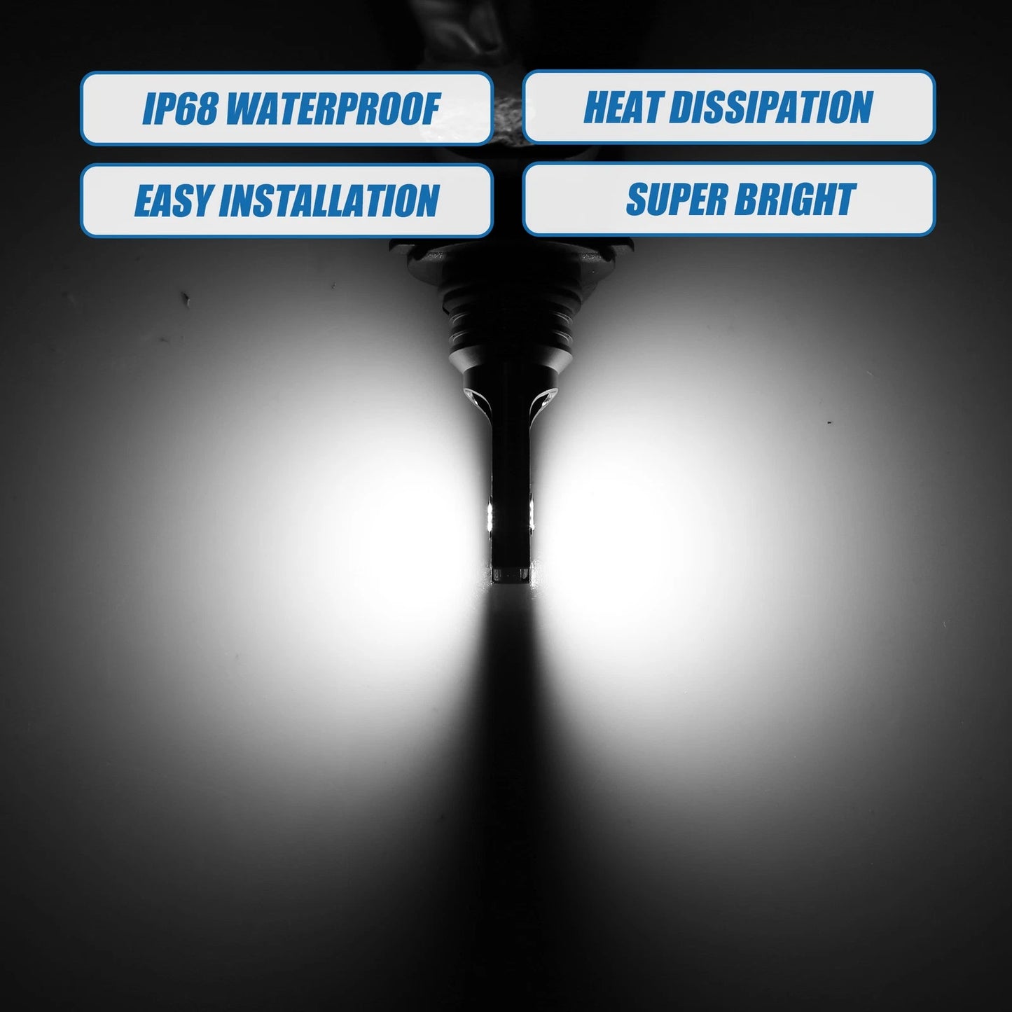 Set of 2 9006 LED Fog Light Bulbs CSP Chips for Auto Car