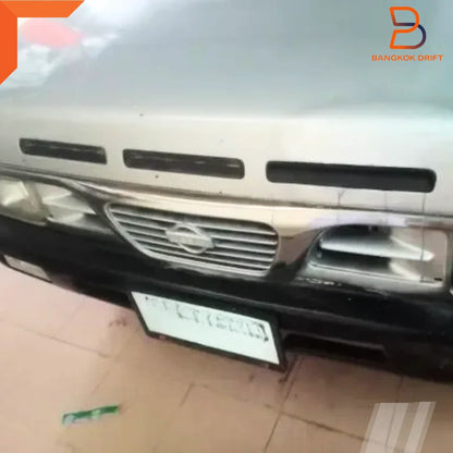 Black Bonnet Hood Vent Grille Inserts for Nissan Navara D21 (1986-1997)