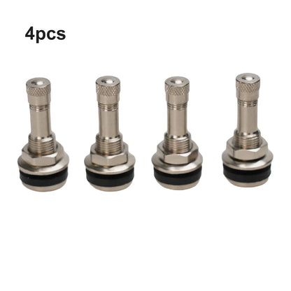 Chrome Metal Tubeless Bolt-On Valve Stem 4 x for Tires