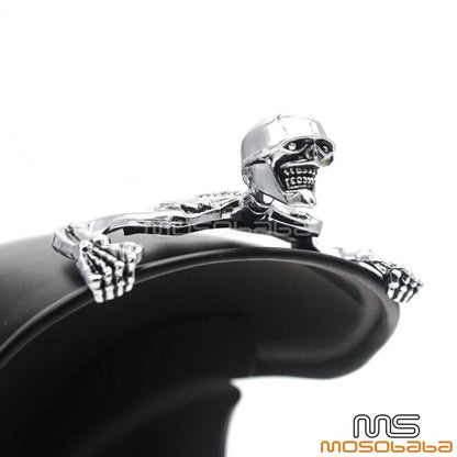 Skull Skeleton Headlight Visor Ornament for Harley Dyna Bobber