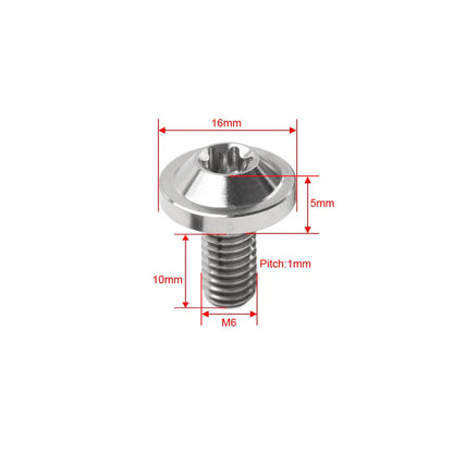 6 x M6x10mm Alloy Torx Head Screws for Titan Motorcycle Bike