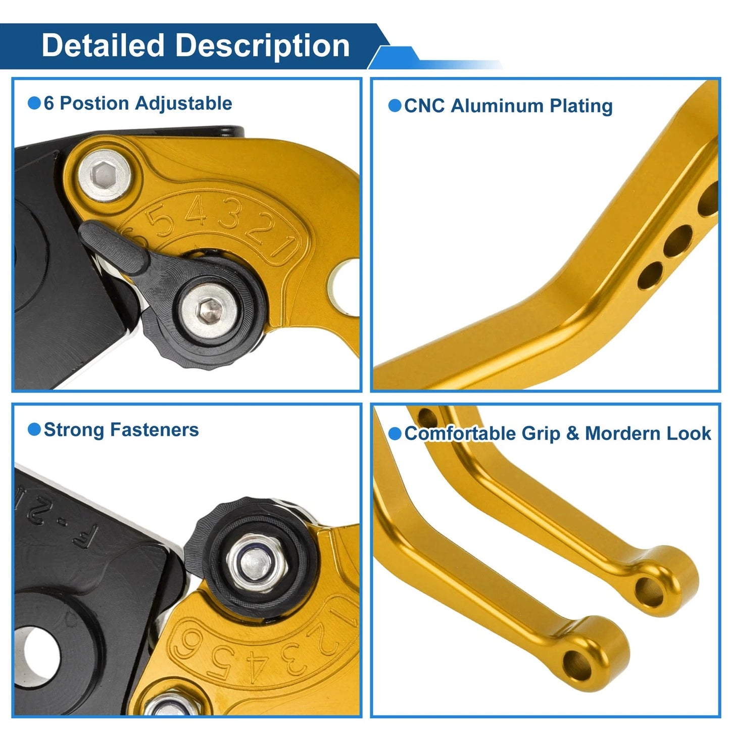 6 Position Adjustable Brake Clutch Levers for Kawasaki Z650 (2017–2023)