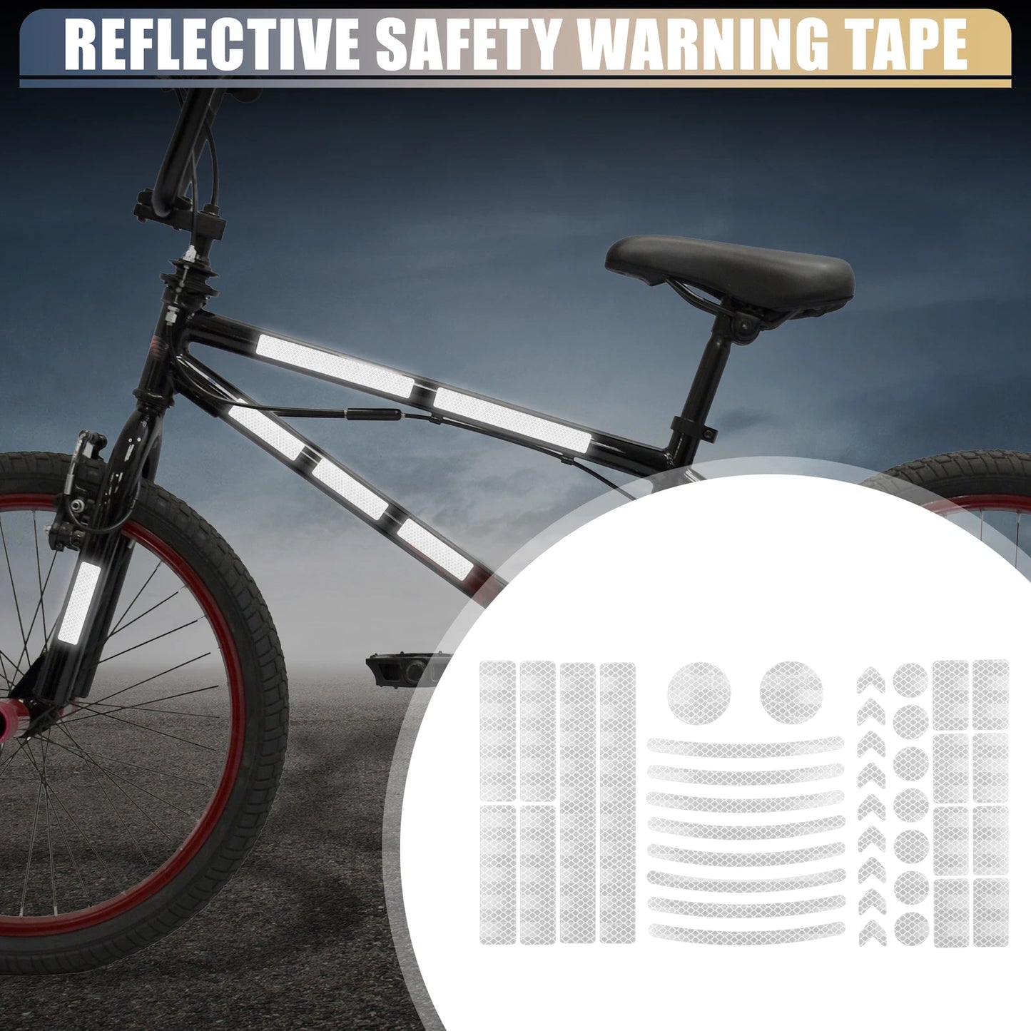 42pcs Reflective Safety Warning Tape for Motorcycles