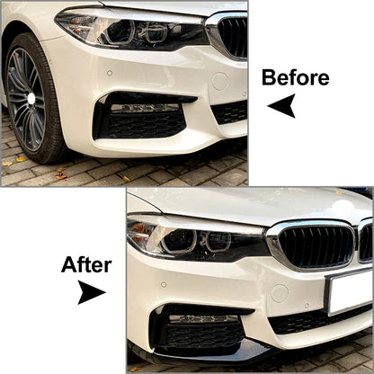 Front Bumper Splitter Lip Canard for BMW 5 Series G30 G31 G38 M Sport (2017-2020)