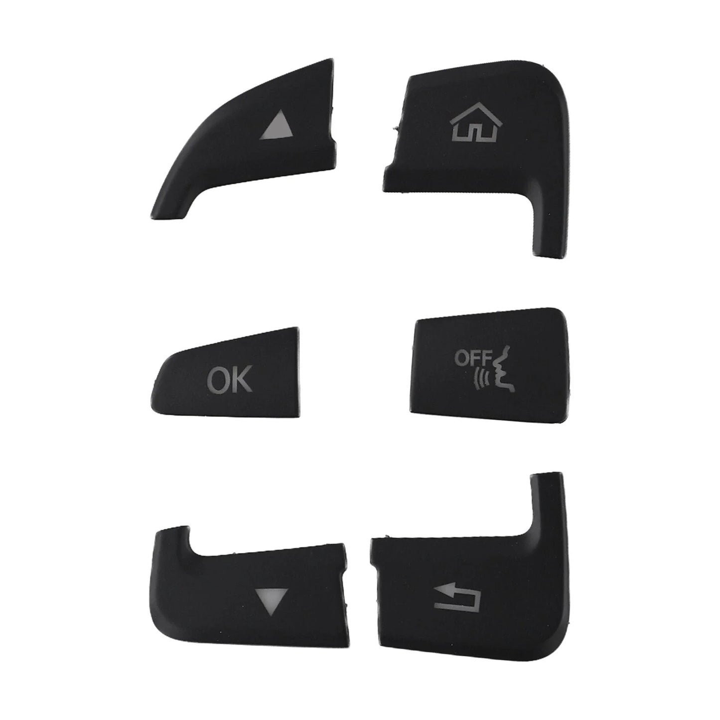 Black ABS Button Cover Sticker / 12pcs / Button Cover Sticker for Mercedes C-Class W205 (2014–2021)