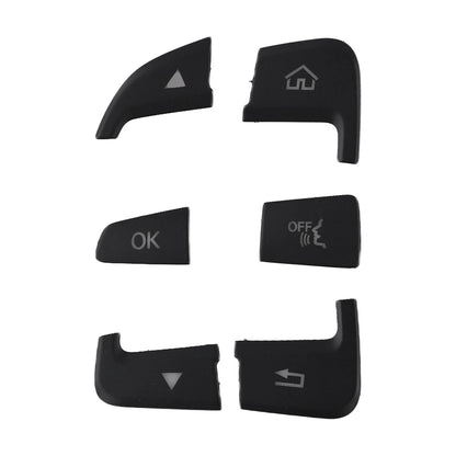 Black ABS Button Cover Sticker / 12pcs / Button Cover Sticker for Mercedes C-Class W205 (2014–2021)