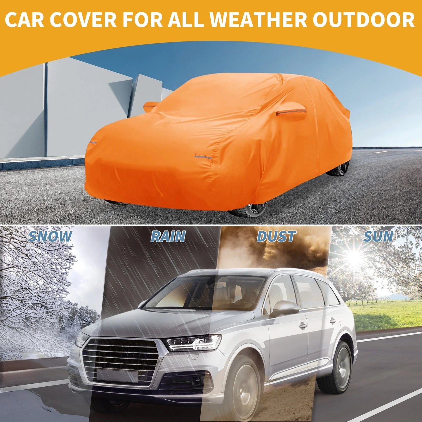 Waterproof All Weather Car Cover for Lexus IS (2014-2023) - Orange 210D-PU