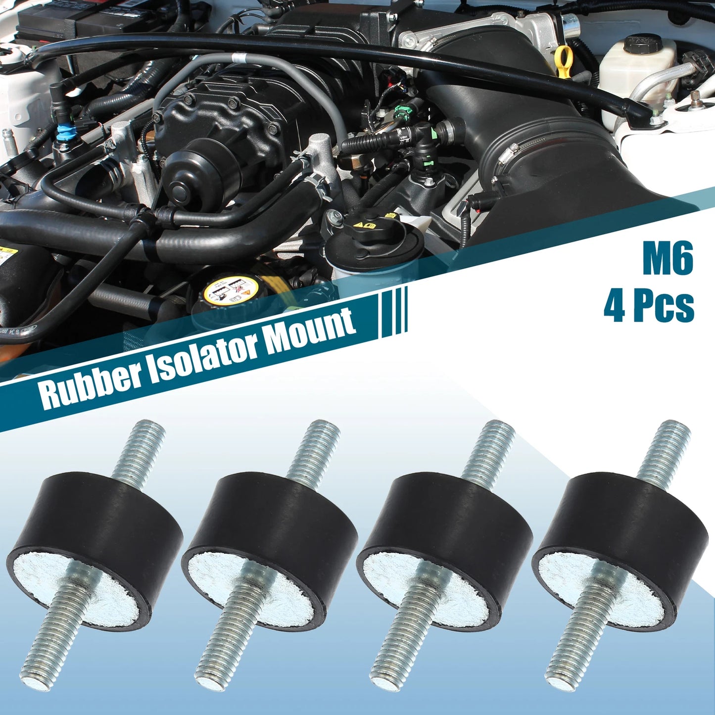 Set of 4 M6 Anti Vibration Rubber Isolator Dampers 25x15mm
