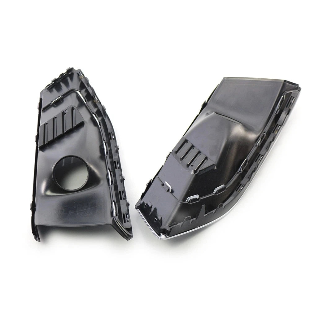 Pair Front Bumper Lower Side Grille for Audi A6 C7 (2014–2018) Black Chrome