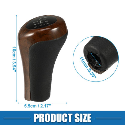 6 Speed Automatic Transmission Gear Shift Knob for BMW  Black Red Wood Pattern