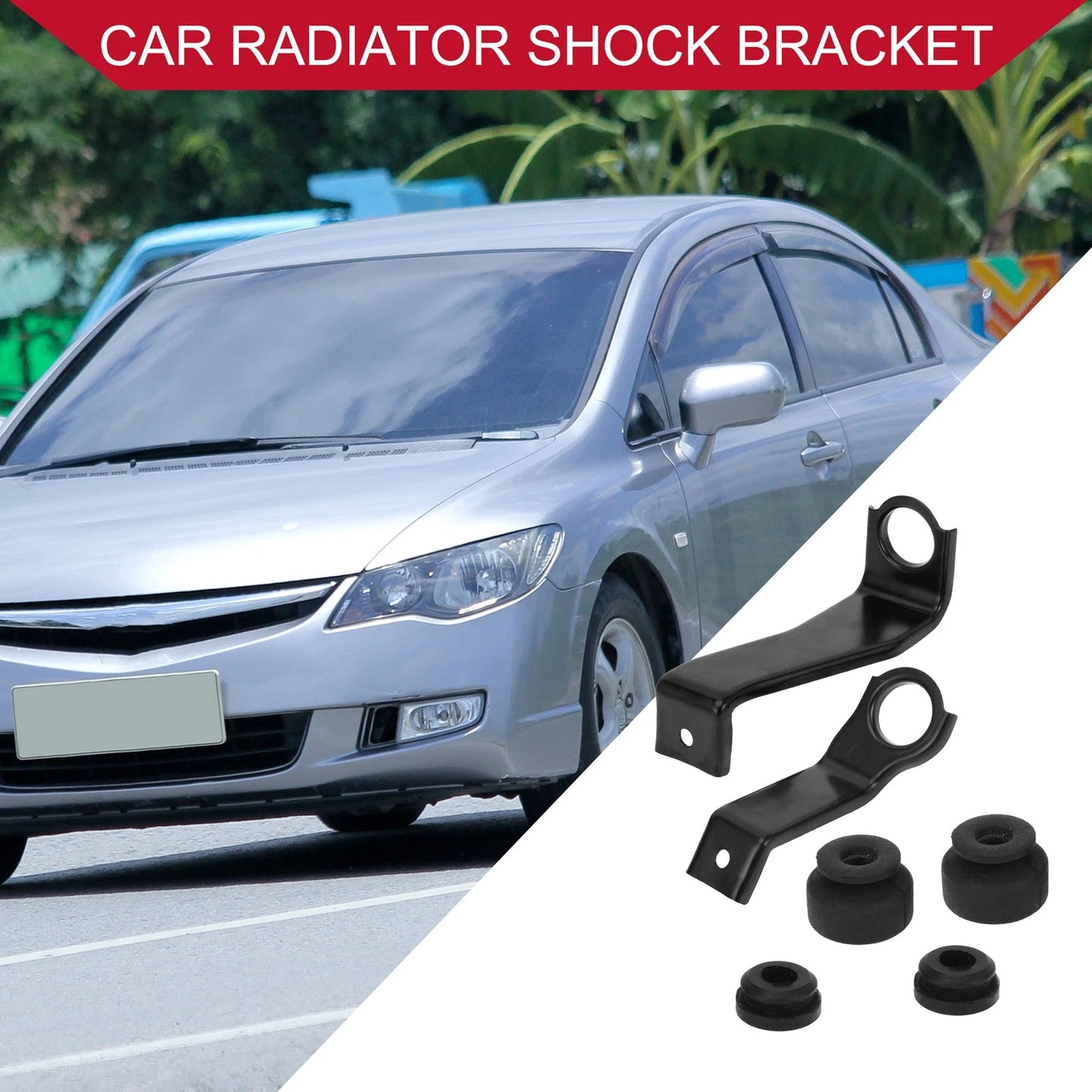 Set of 2 Radiator Shock Bracket Bushings for Honda Civic (No. 197015AAA00)