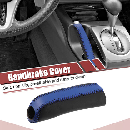 Faux Leather Handbrake Cover for Ford Mustang (2015–2021) Black Blue