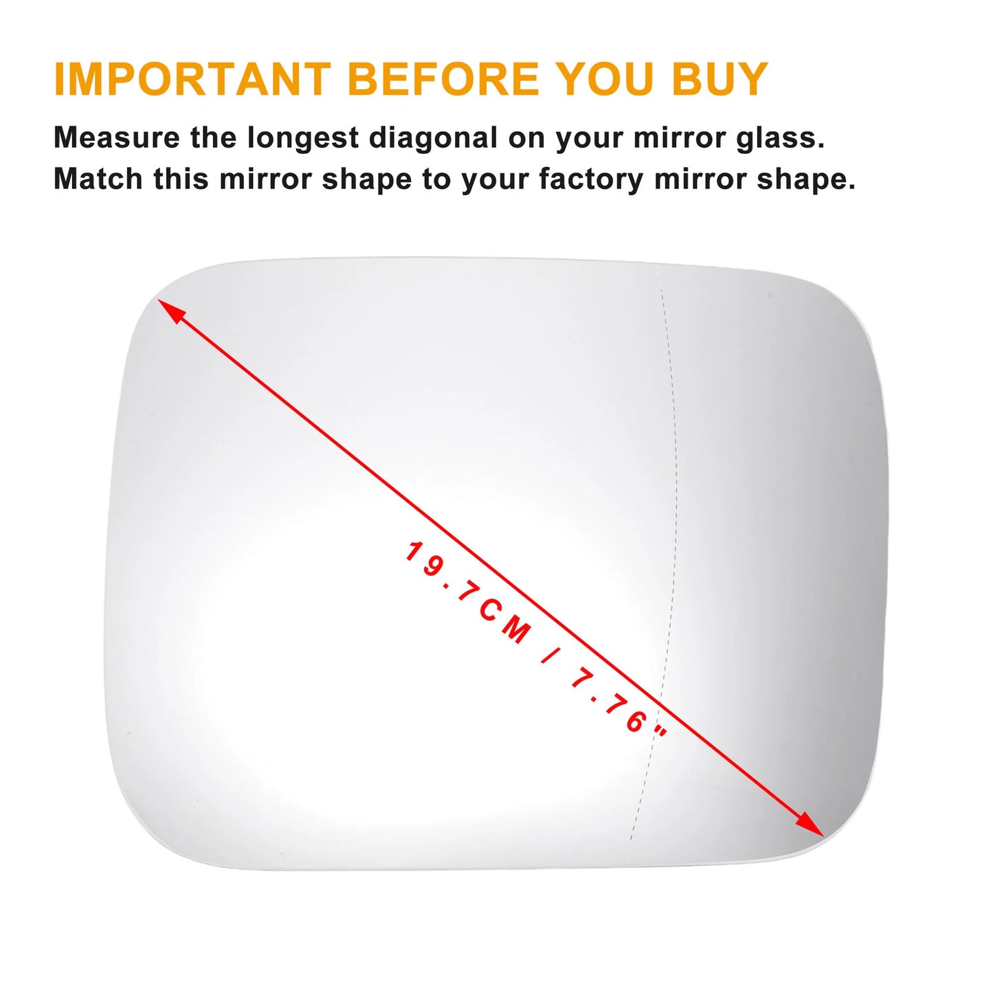 Right Side Heated White Mirror Glass for Jeep Renegade (2014–2022)