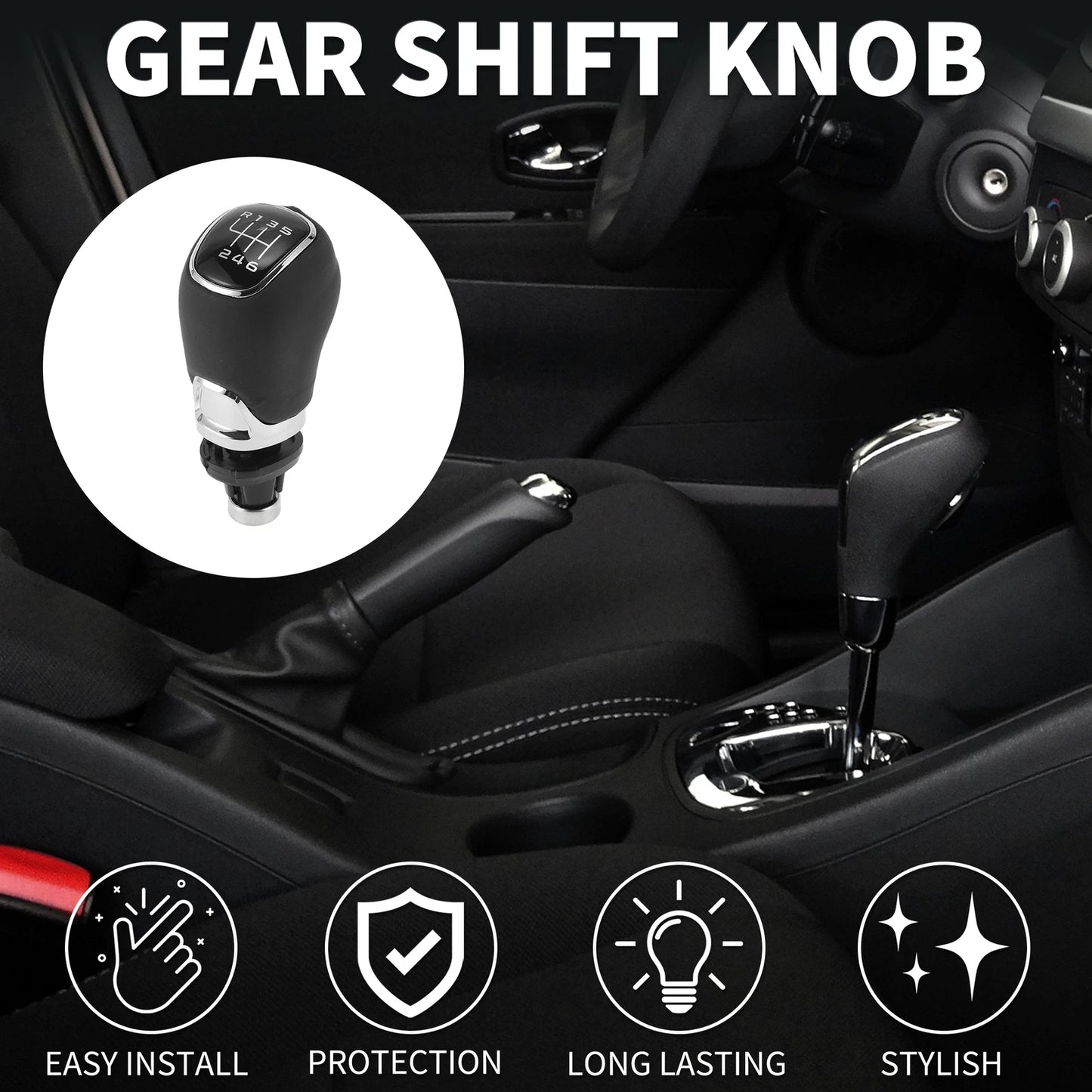 6 Speed Gear Shifter Knob for Skoda Octavia II 1Z3 (2004–2013) Plastic