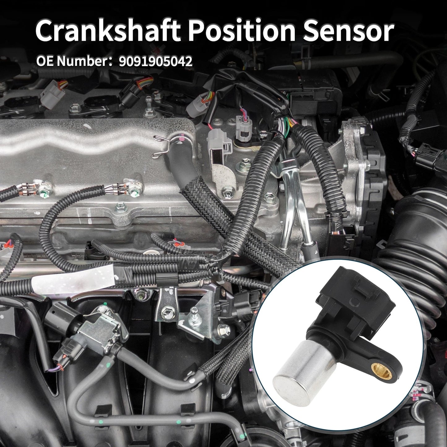 Crankshaft Position Sensor for Toyota Avensis 2.0D-4D (2003–2008) No. 9091905042