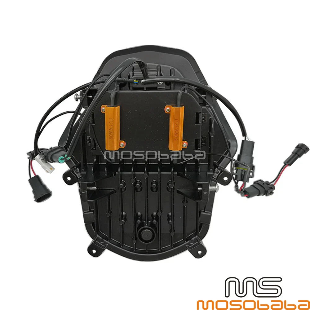 LED Headlight Assembly D-Shaped Projector Lenses for Adventure Motorcycle