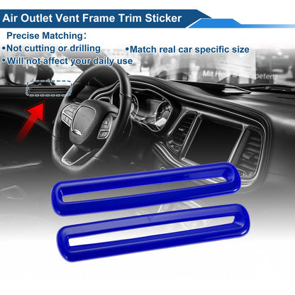 2Pcs Air Condition Outlet Vent Trim Cover for Dodge Challenger (2015–2023) Blue