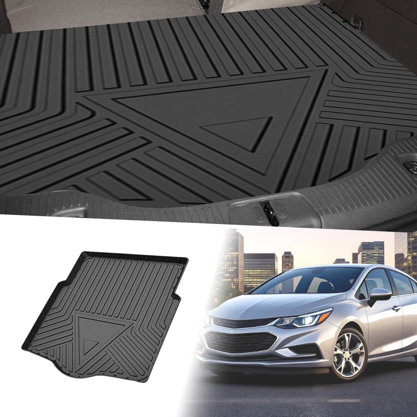 Cargo Liner Rear Trunk Mat for Chevrolet Cruze Sedan (2016–2019) TPE