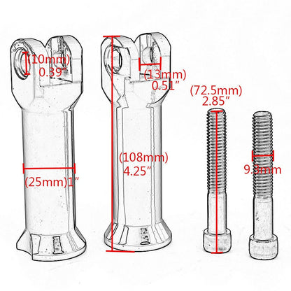 Black Passenger Foot Peg Support Mount for Harley Fatboy Softail