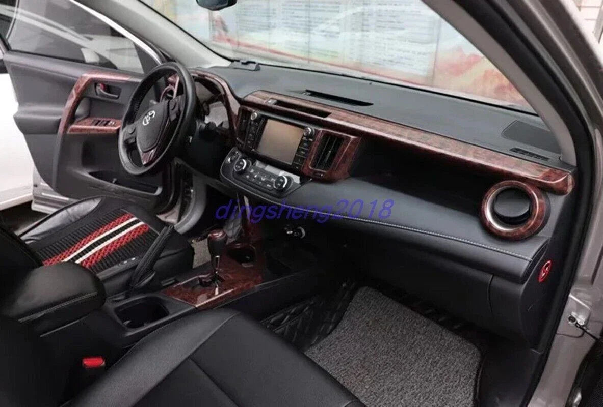 17 x Agate Wood Grain Glossy ABS Interior Trim for Toyota Rav4 (2013–2018)