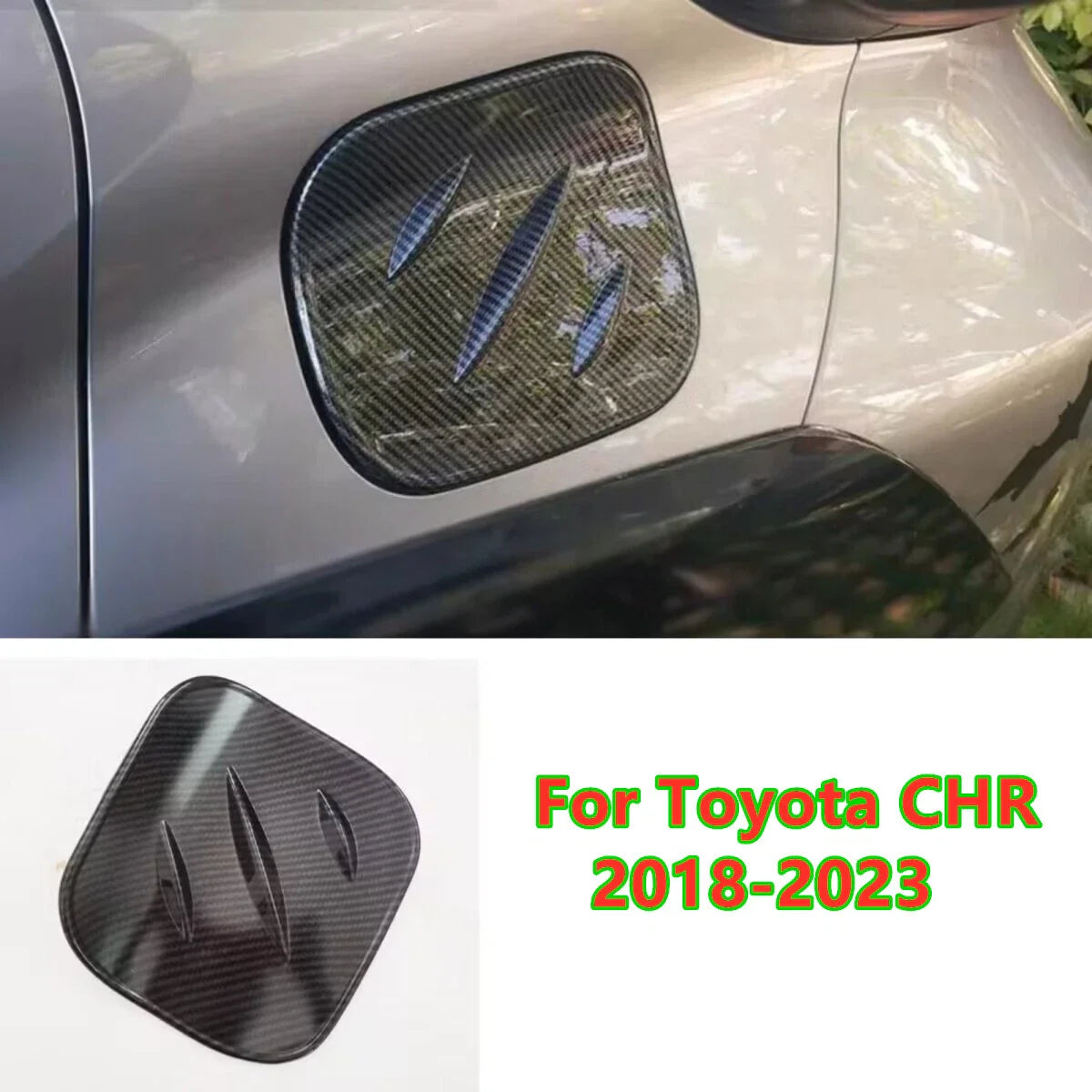 Gas Tank Door Cover Flap Decor Carbon Fiber for Toyota CHR (2018–2023)