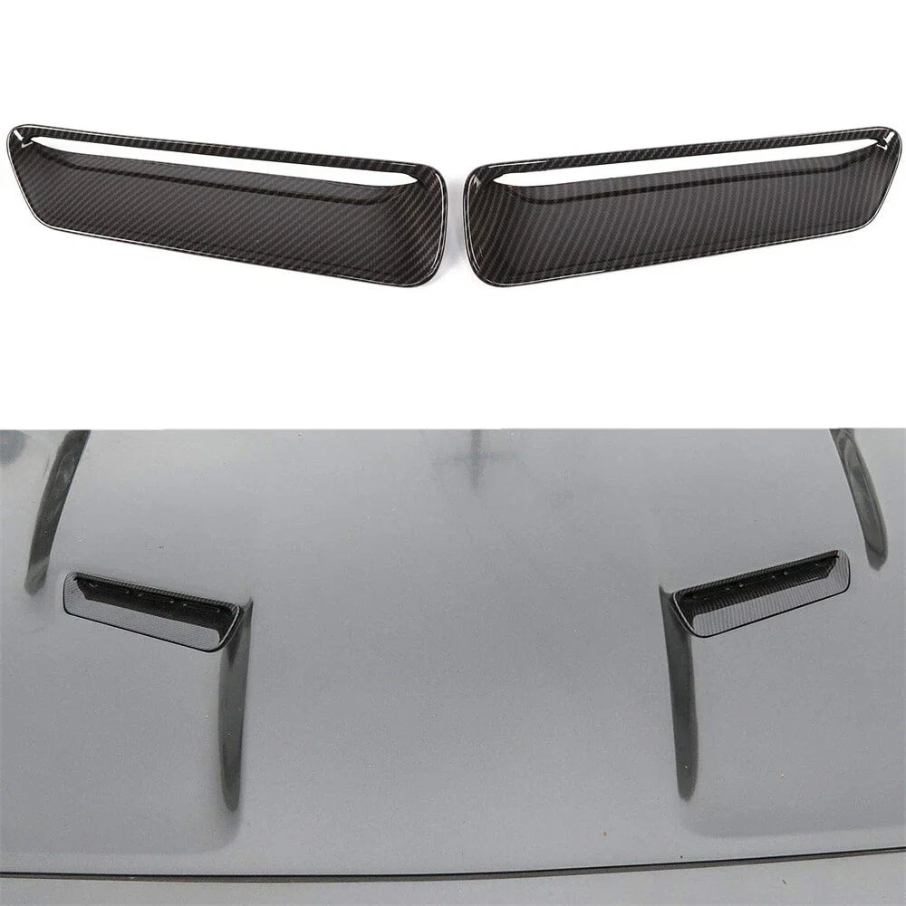 Carbon Fiber Engine Hood Air Vent Cover Trim for Dodge Challenger (2015-2022)