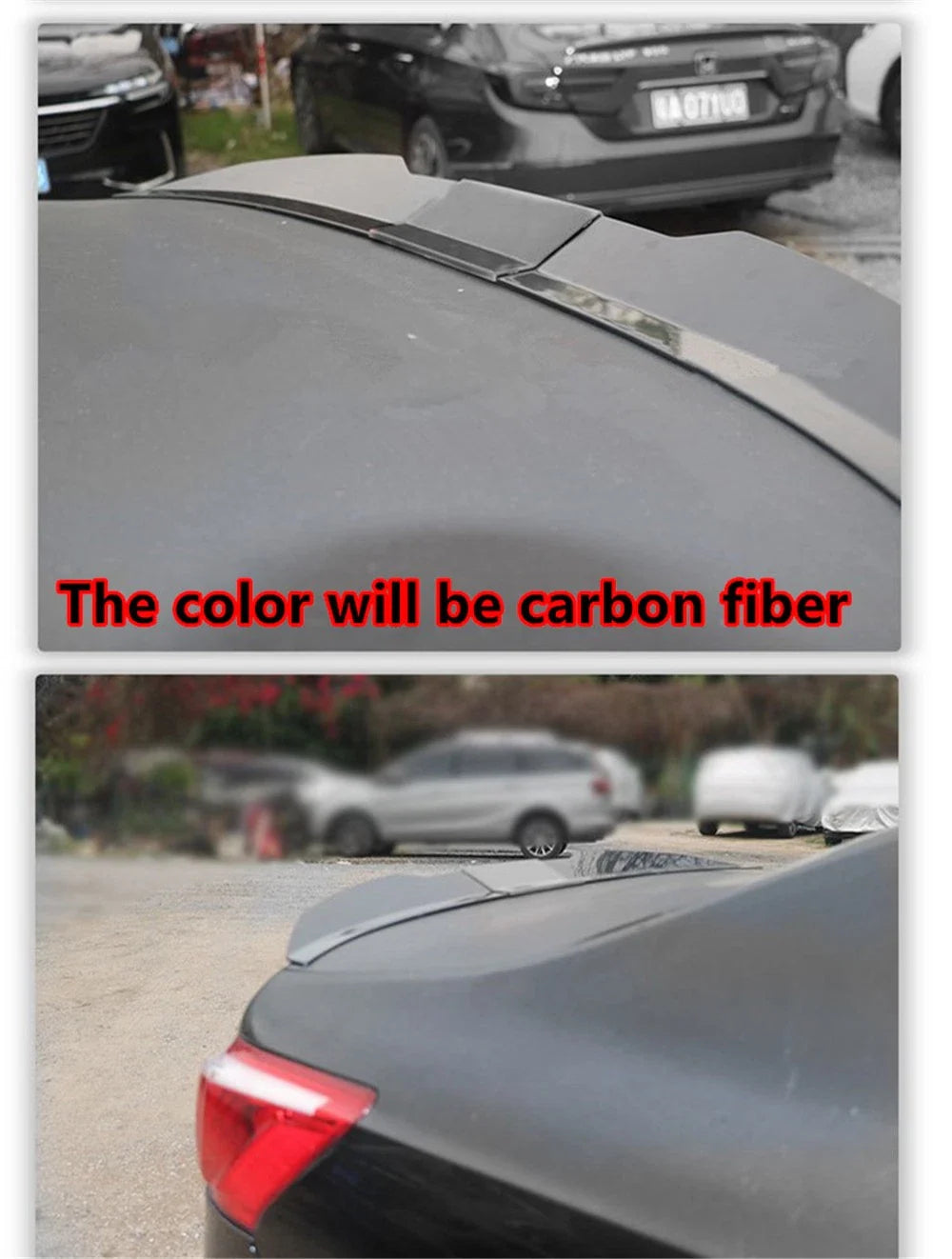 Adjustable Carbon Fiber Rear Trunk Spoiler Lip for Universal Fit (N/A)