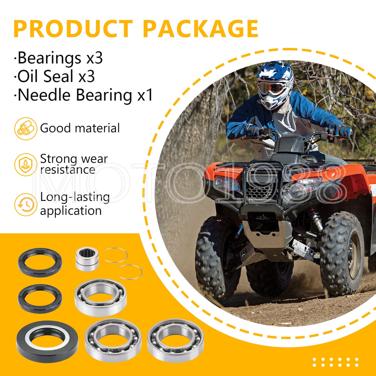 Rear Differential Bearing Seal Kit for Honda Rancher 420 TRX420 (2007–2023)