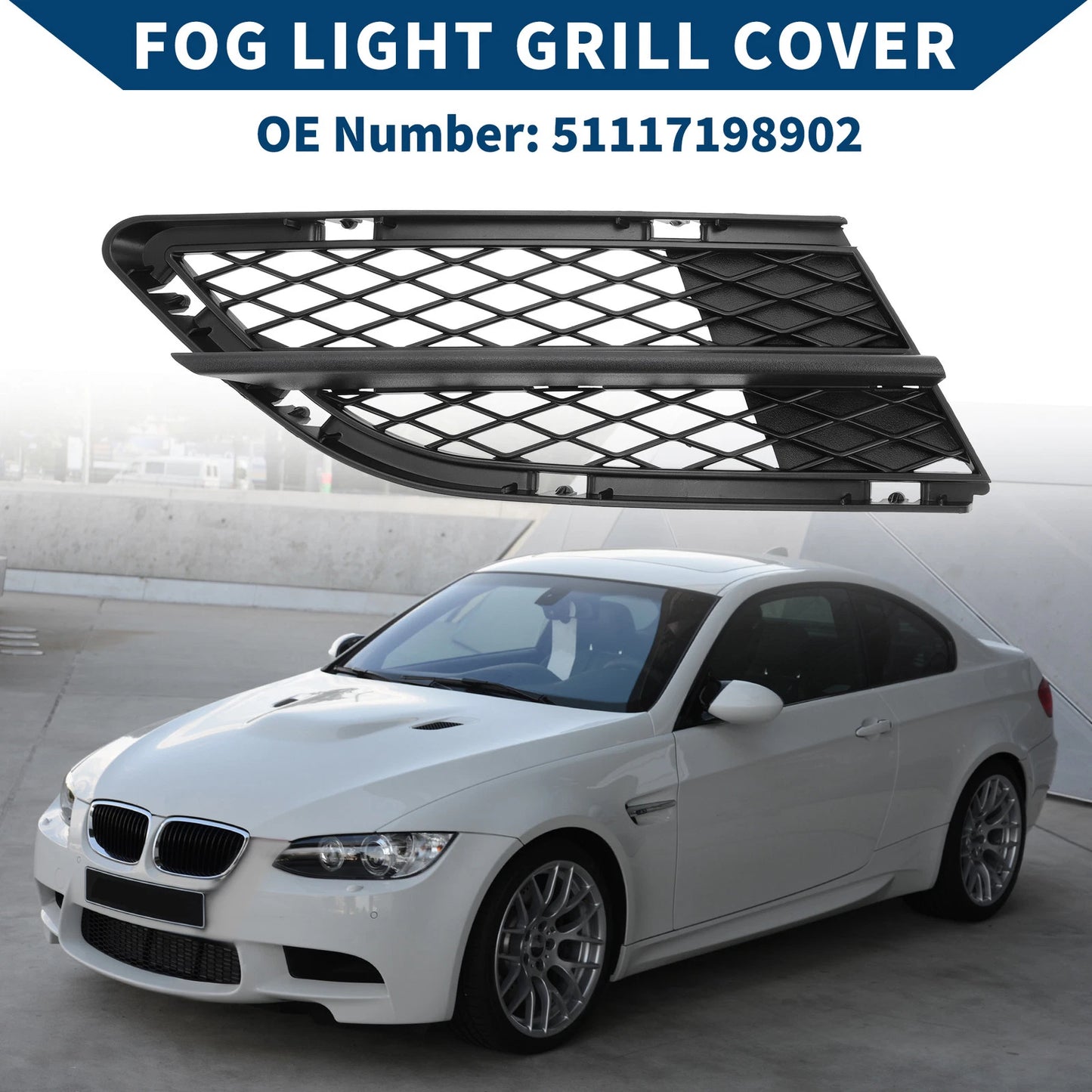 1pc Fog Light Grill for BMW 328i (2009–2012) No. 51117198902