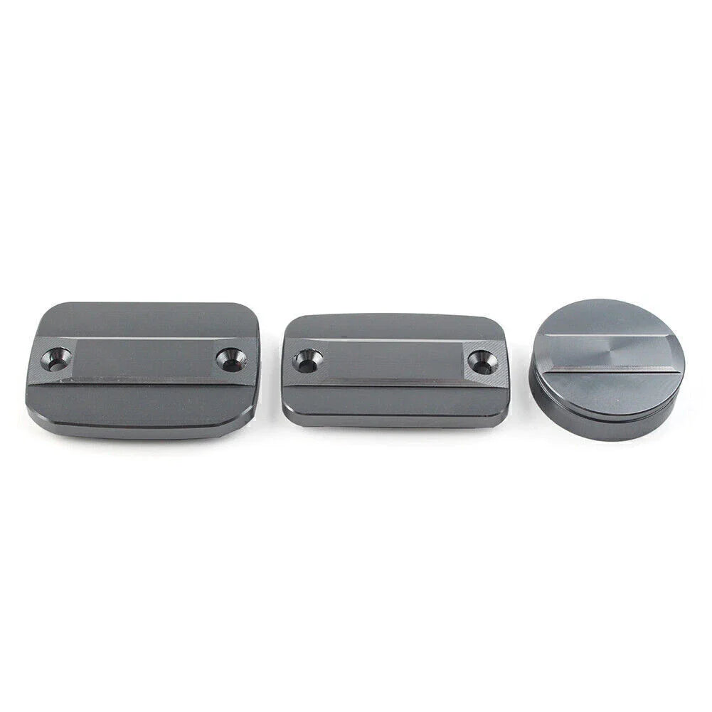 Grey Front Brake Clutch Fluid Reservoir Cap & Rear Brake Cover for Scrambler 1100