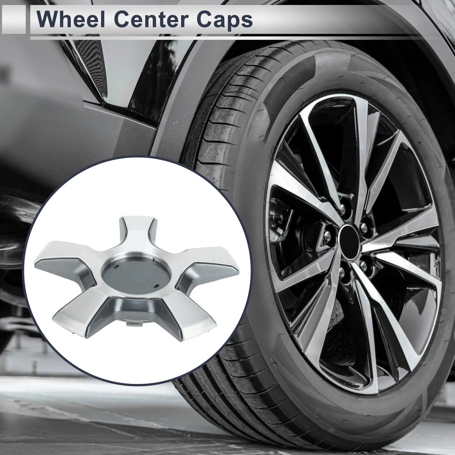 Wheel Center Caps for Lexus LX570 (2017-2020) - Silver Tone Plastic 1 x Pc