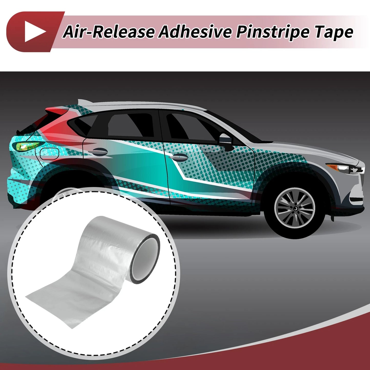 Pinstripe Tape 120mmx50m Matte Silver for Car Motorcycle Boat (1 Pcs)