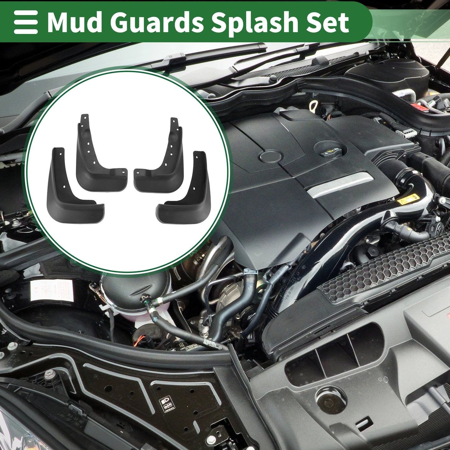 Set of 4 Mud Flaps Splash Guards for Mitsubishi Lancer-ex (2010–2016)