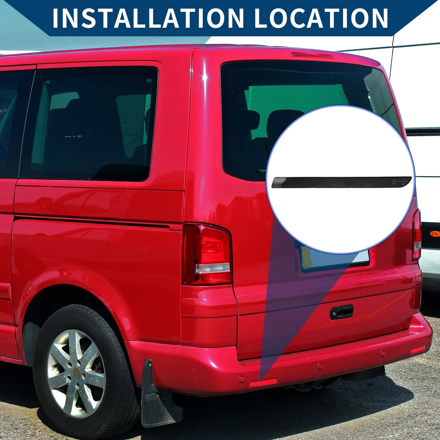 Rear Left Bumper Reflector No.7E0945105A for VW Transporter T5 (2012–2016) Black