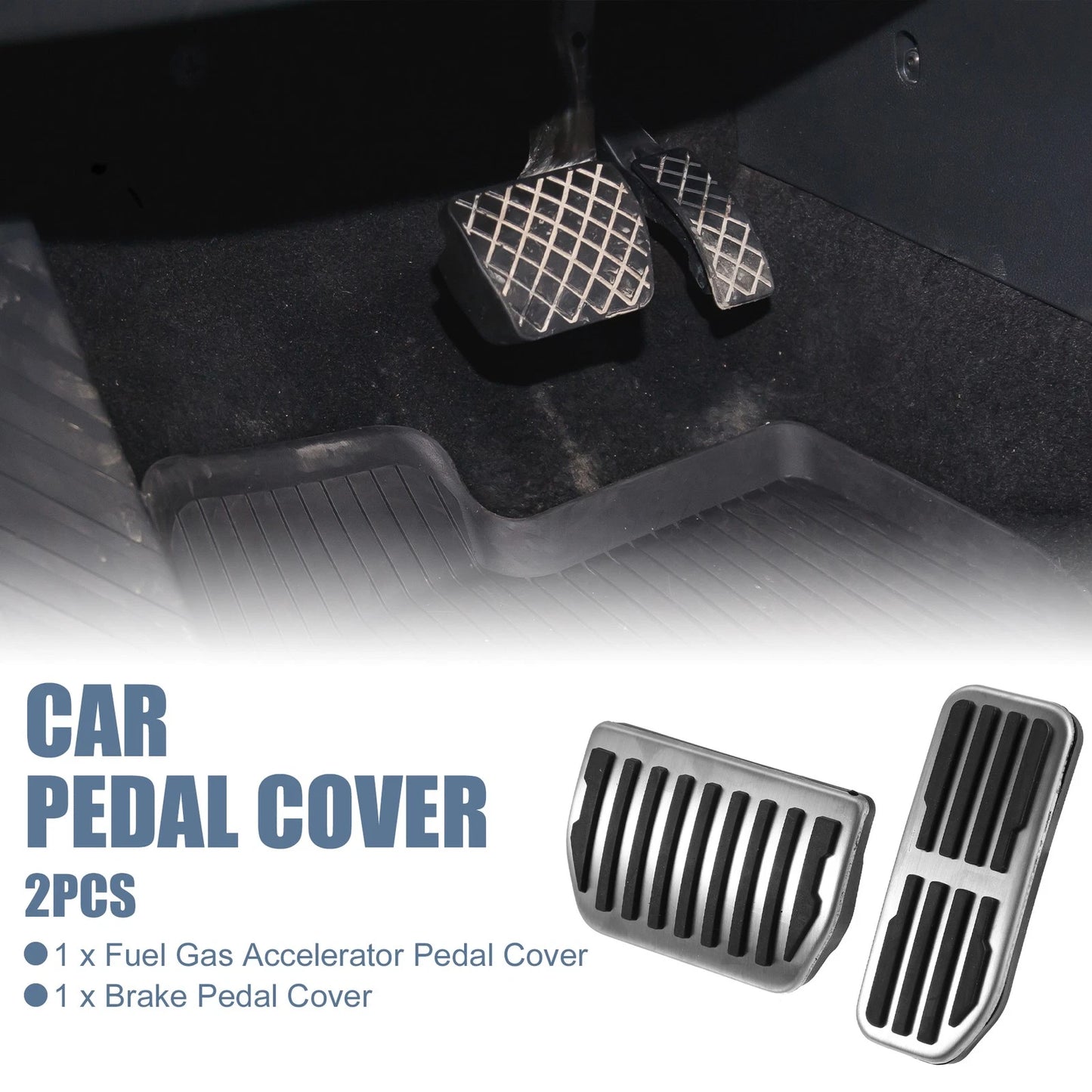 2X Brake Pedal Pad Gas Accelerator Cover for Land Rover